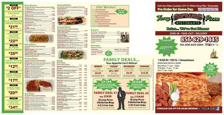 Tony Sopranos Pizza & Ristorante - Cinnaminson, NJ