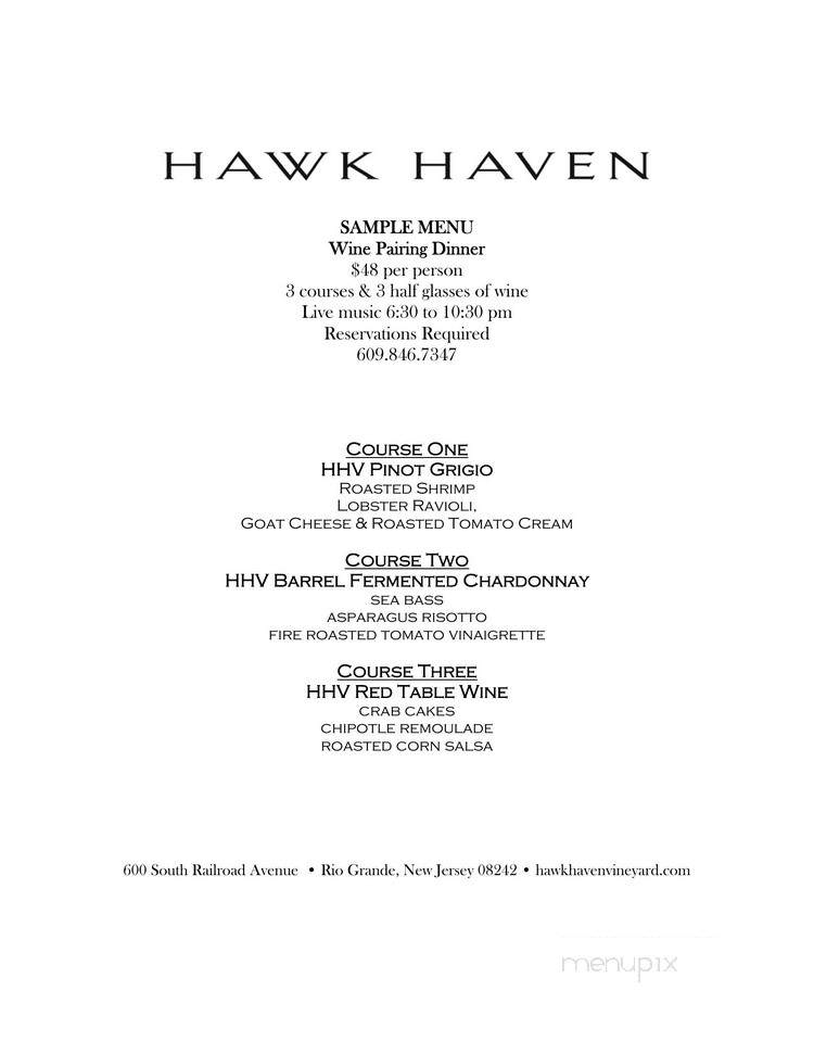 Hawk Haven Vineyard and Winery - Rio Grande, NJ