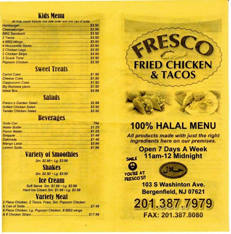 Fresco Fried Chicken - Bergenfield, NJ