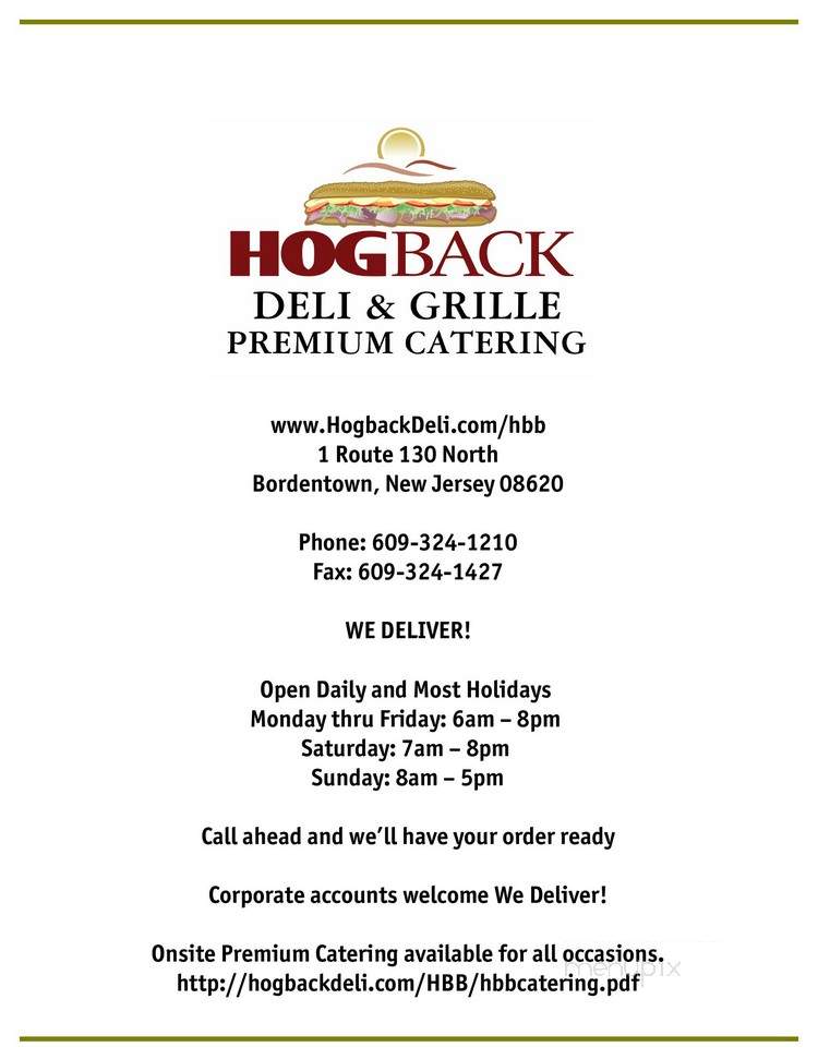 Hogback Deli - Bordentown, NJ