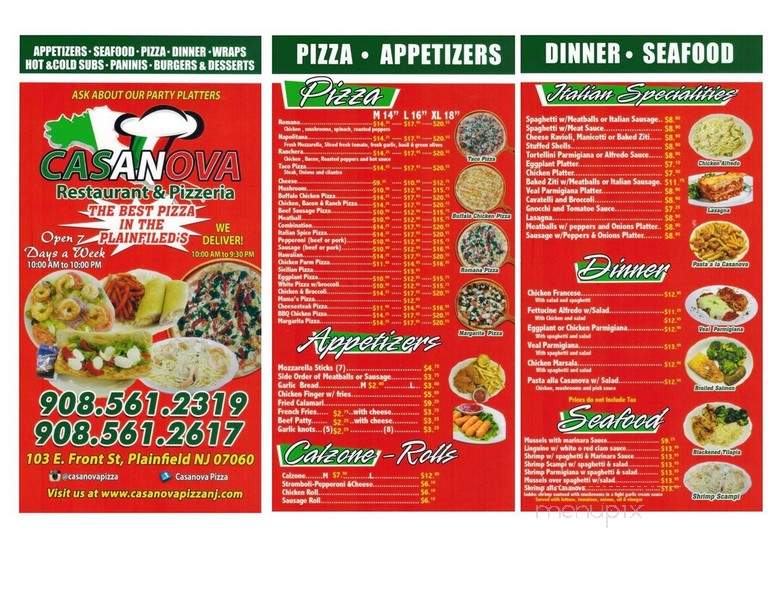 Casanova Pizzeria & Restaurant - Plainfield, NJ