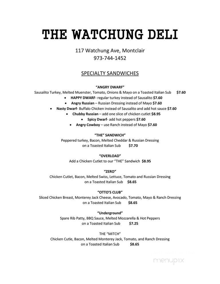 Watchung Delicatessen - Montclair, NJ