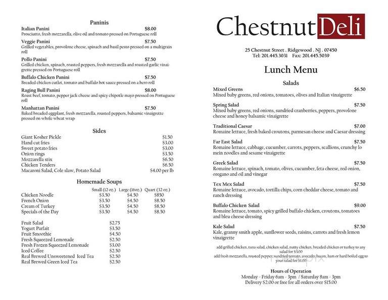 Chestnut Deli - Ridgewood, NJ