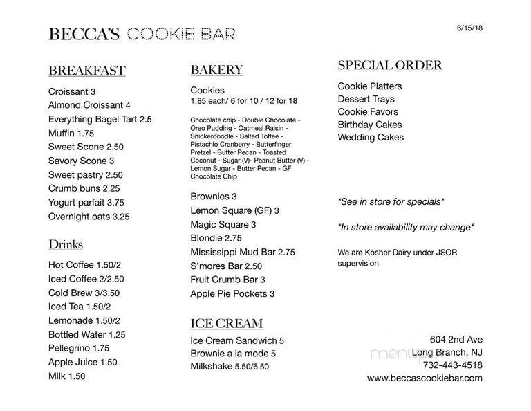 Becca's Cookie Bar - Long Branch, NJ