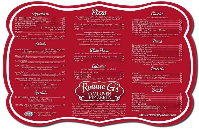 Ronnie G's Coal Fired Pizza - Ramsey, NJ