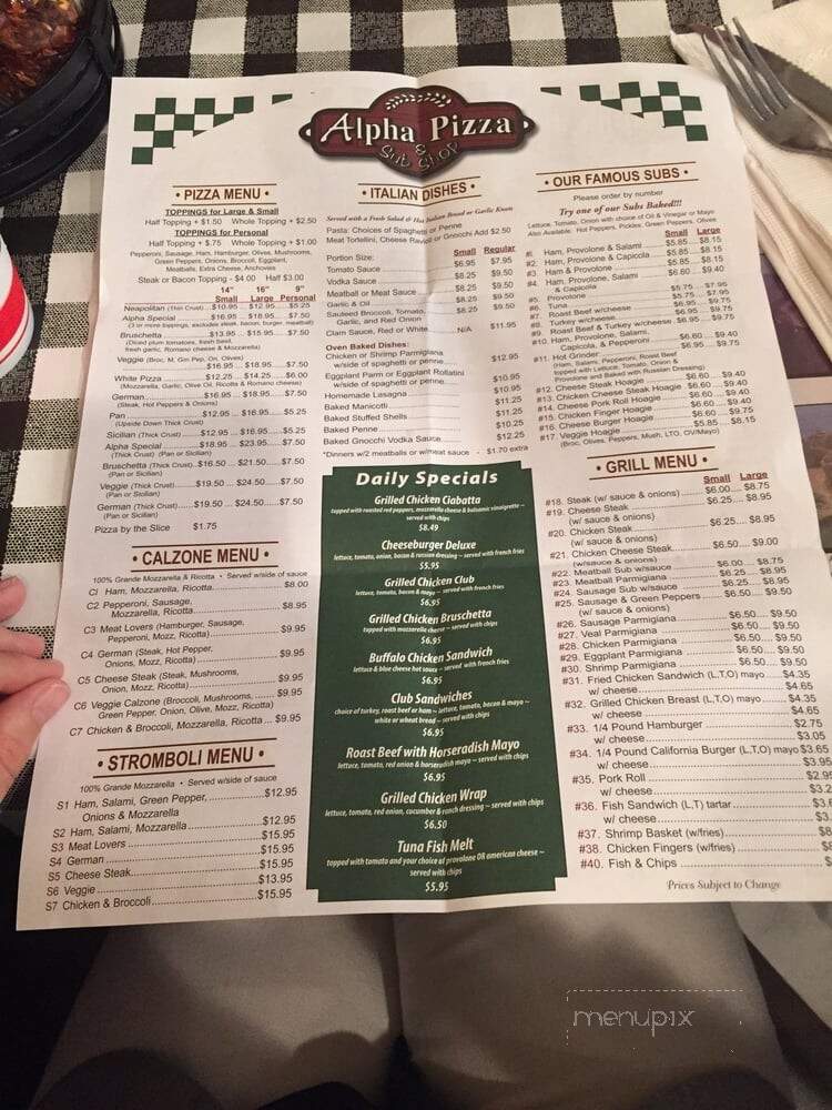 Alpha Pizza & Sub Shop - Alpha, NJ