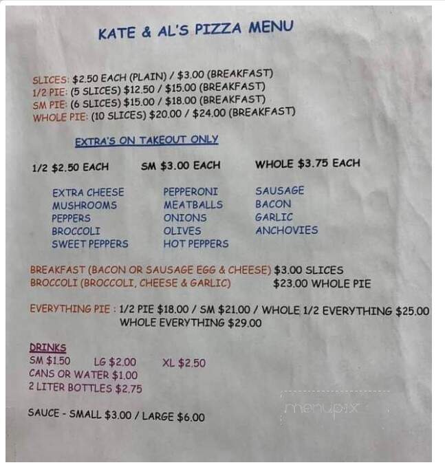 Kate & Al's Pizza - Columbus, NJ