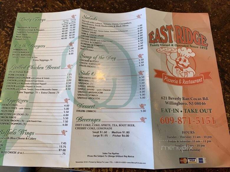 East Ridge Pizzeria Restaurant - Willingboro, NJ