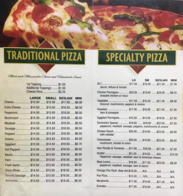 Dominick's Pizzeria & Restaurant - Blairstown, NJ