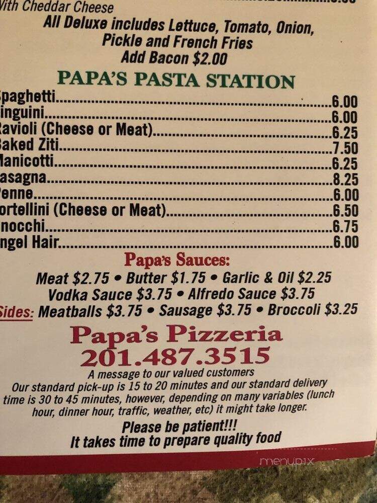 Papa's Pizzeria - Bogota, NJ