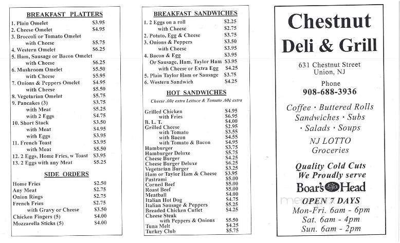 Chestnut Deli - Union, NJ