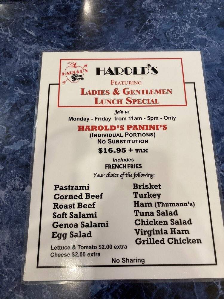 Harold's New York Deli - Edison, NJ