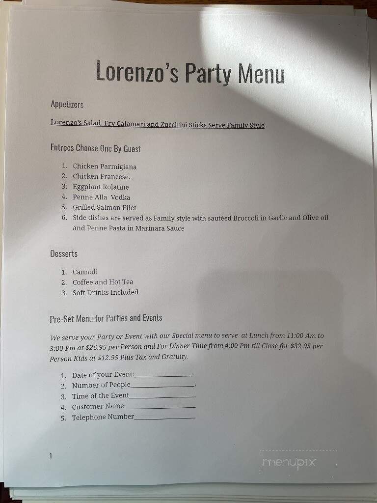 Lorenzo's Family Restaurant - Garwood, NJ