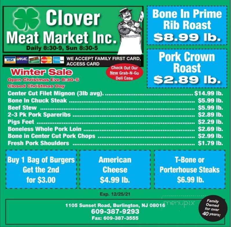 Clover Meat Market - Burlington, NJ