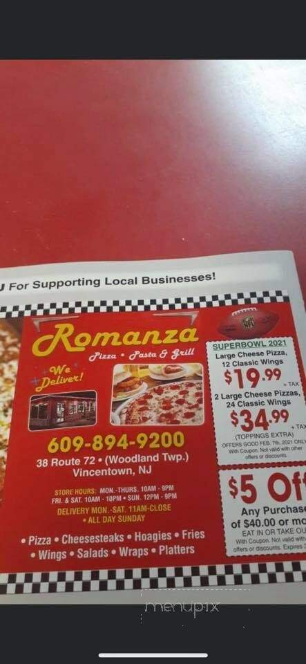 Romanza Pizza & Pasta - Vincentown, NJ