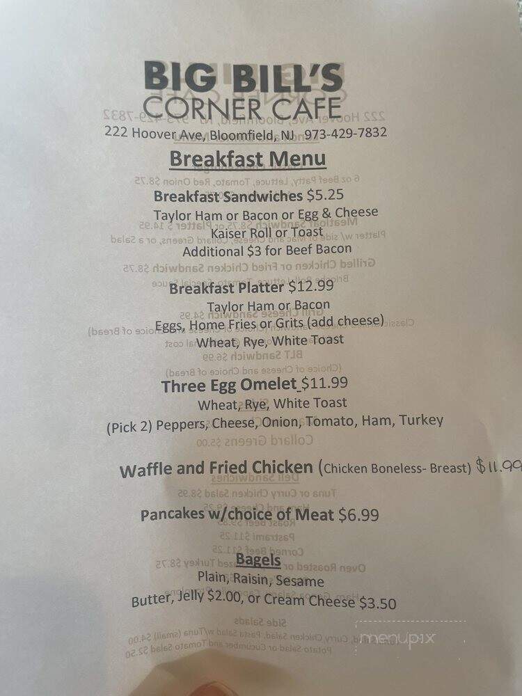 Big Bill's Corner Cafe - Bloomfield, NJ