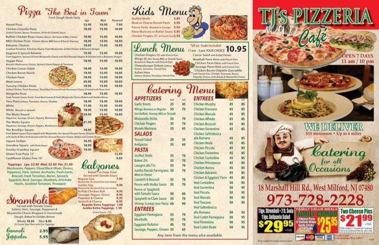 Tj's Pizzeria Cafe - West Milford, NJ