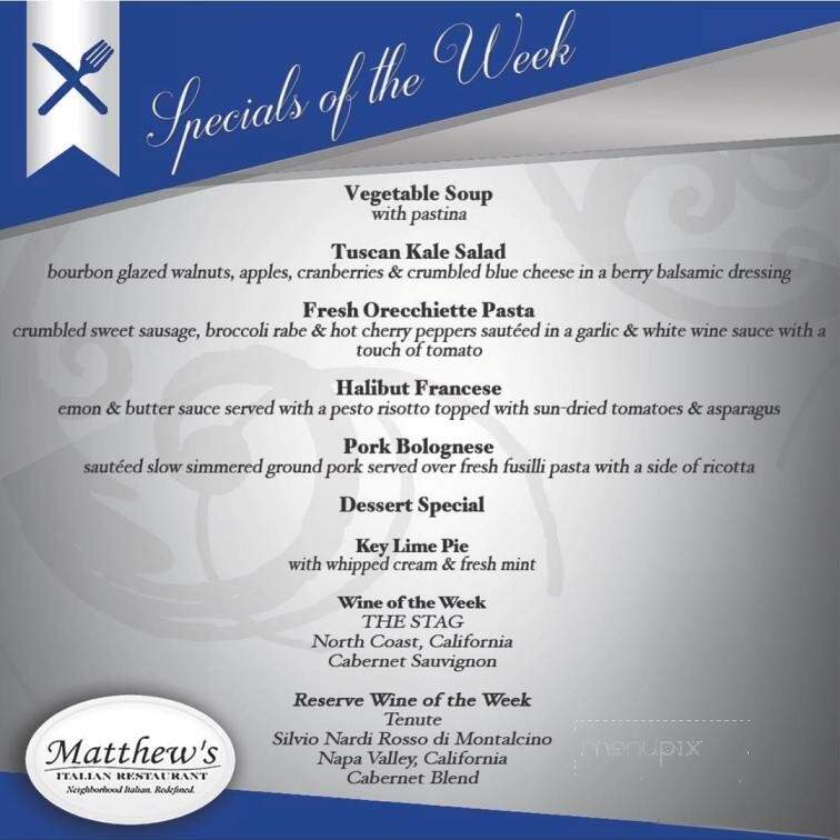 Matthew's Italian Restaurant - Clifton, NJ