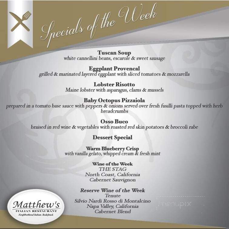 Matthew's Italian Restaurant - Clifton, NJ