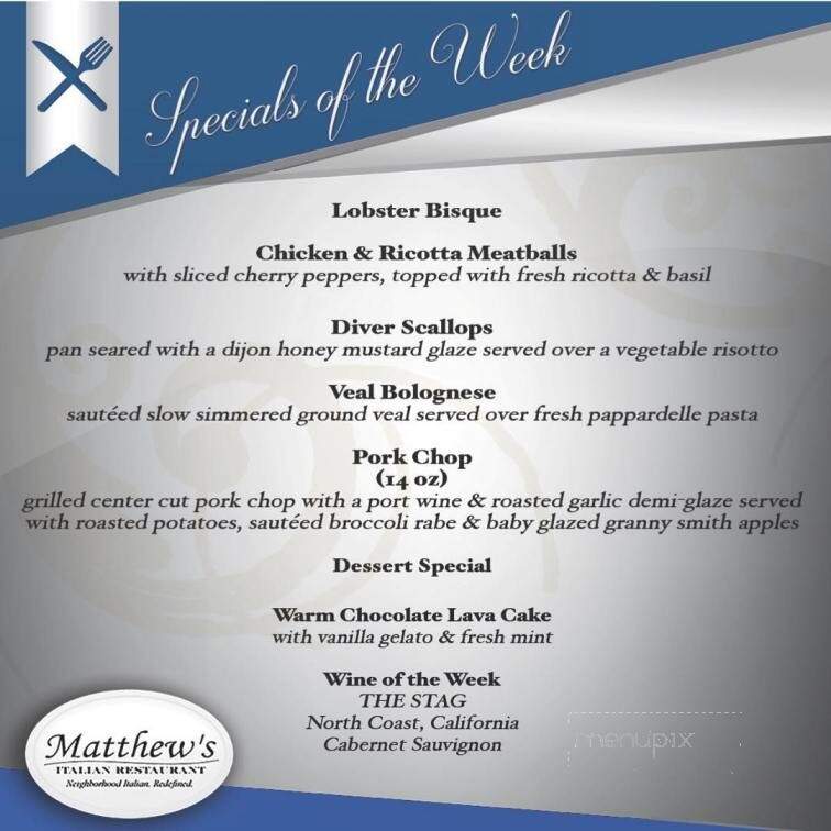 Matthew's Italian Restaurant - Clifton, NJ