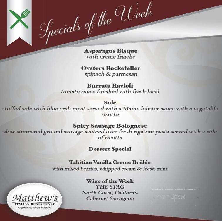 Matthew's Italian Restaurant - Clifton, NJ