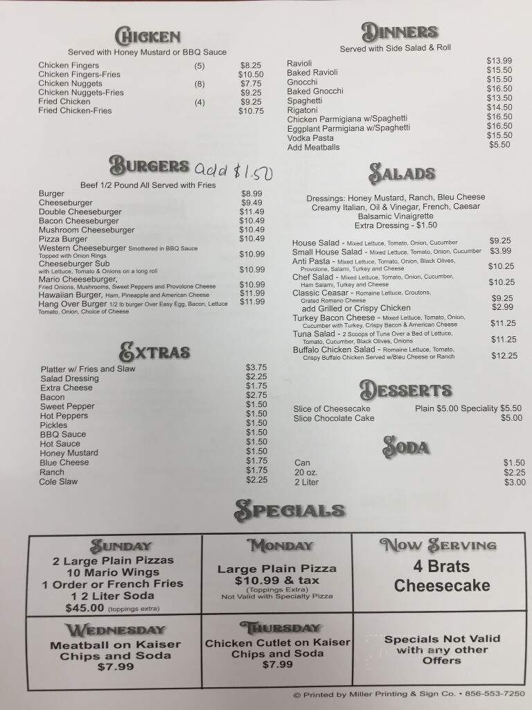 Mario's Pizzeria - Blackwood, NJ