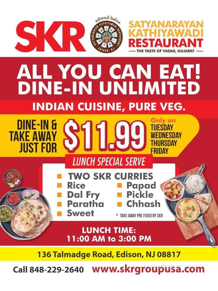 Satyanarayan Kathiyawadi Restaurant - Edison, NJ