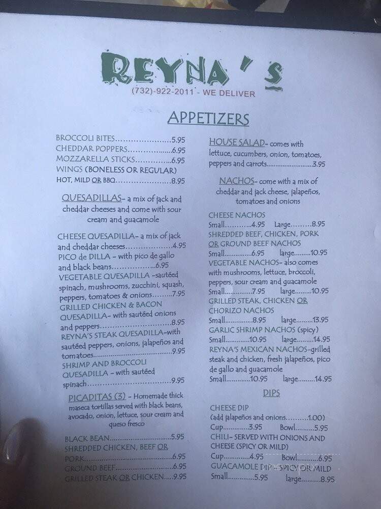 Reyna's Mexican Restaurant - Tinton Falls, NJ