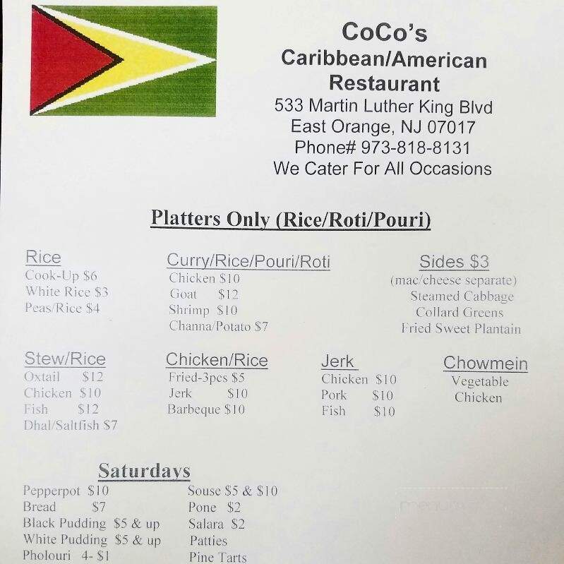 Coco's Caribbean Restaurant - East Orange, NJ