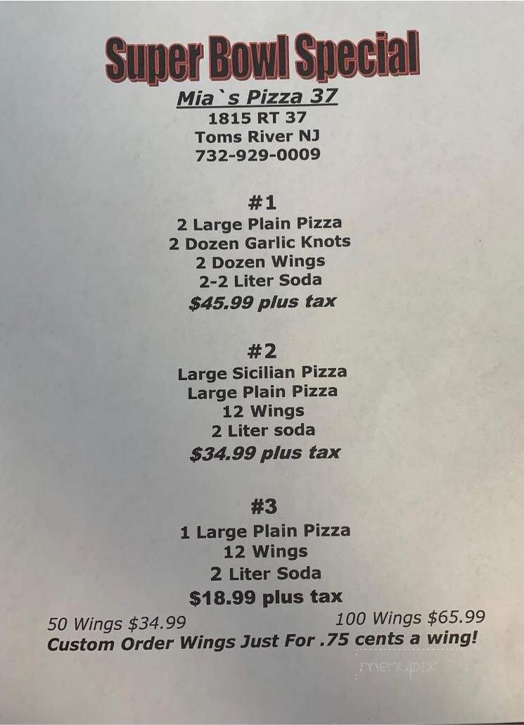 Mia's Pizza 37 - Toms River, NJ