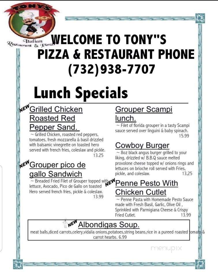 Tony's Pizzeria - Farmingdale, NJ