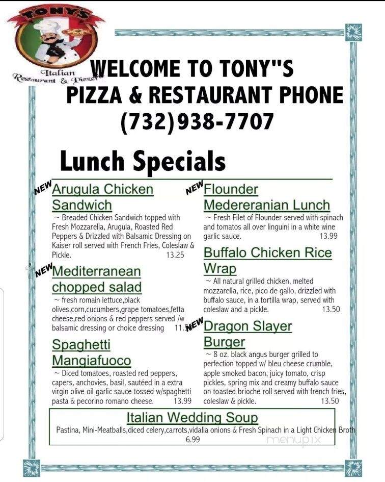 Tony's Pizzeria - Farmingdale, NJ