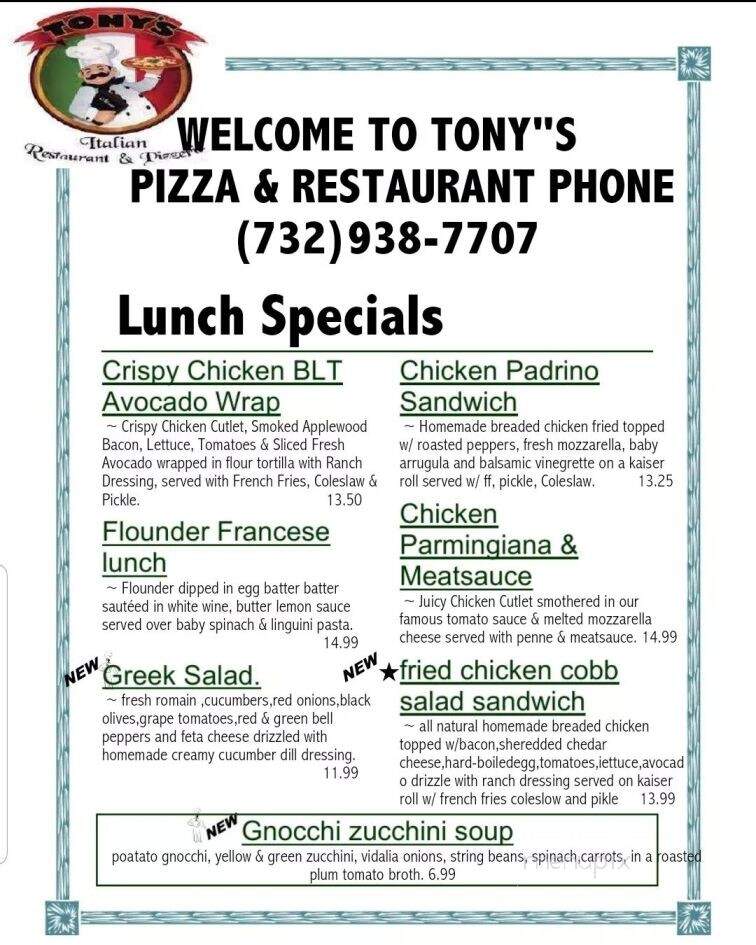 Tony's Pizzeria - Farmingdale, NJ