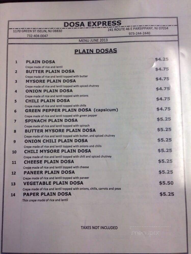 Dosa Express - Iselin, NJ