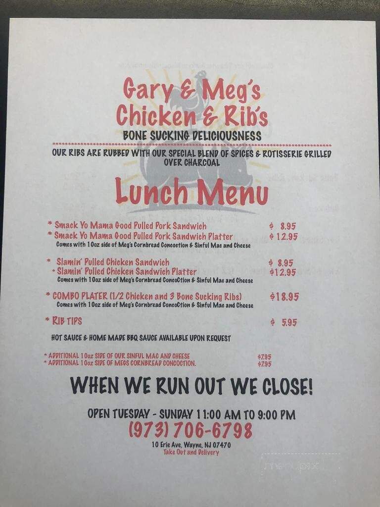 Gary & Meg's Chicken & Ribs - Wayne, NJ