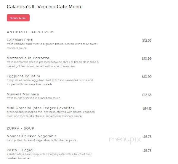 Calandra's IL Vecchio Cafe - Caldwell, NJ