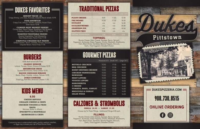 Duke's Pizzeria & Restaurant - Pittstown, NJ