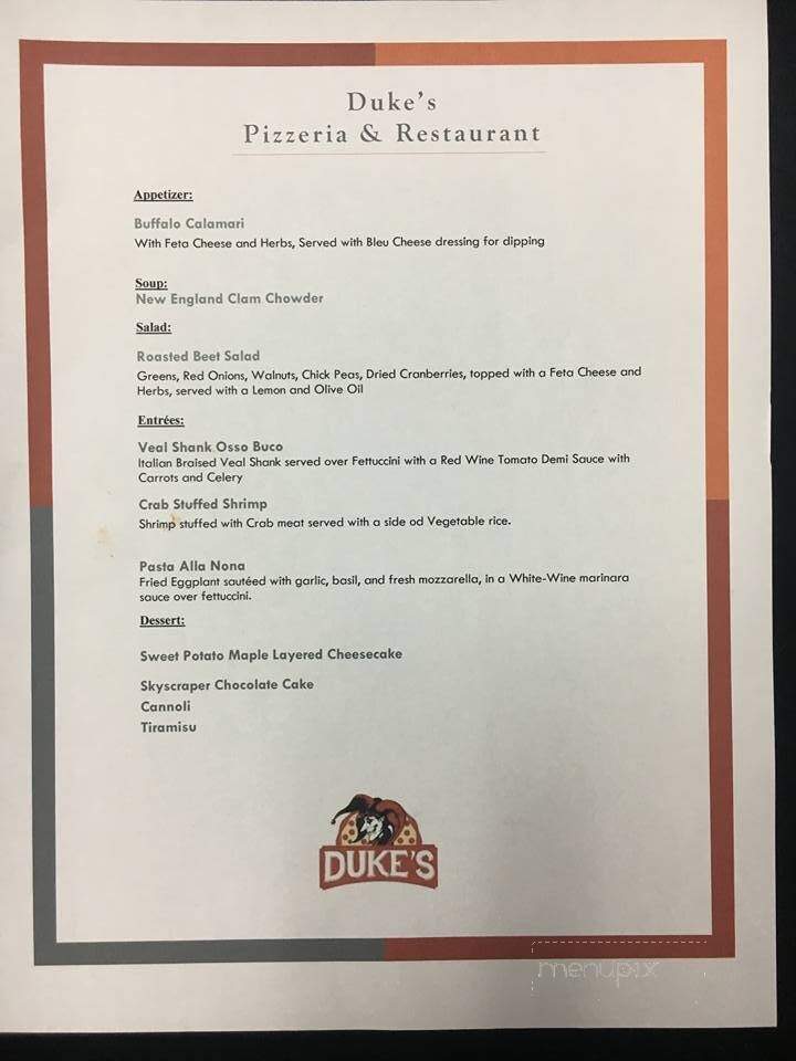 Duke's Pizzeria & Restaurant - Pittstown, NJ