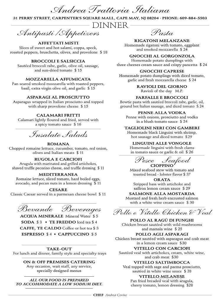 Andrea Trattoria Italiana - Cape May, NJ