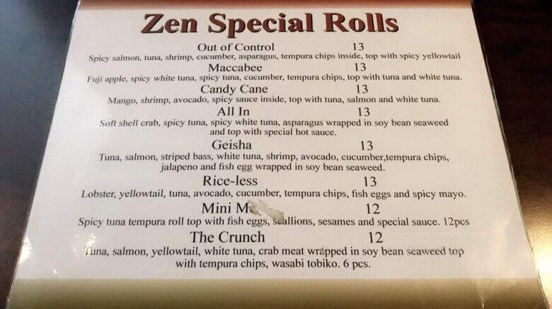 Zen Japanese Cuisine - Livingston, NJ