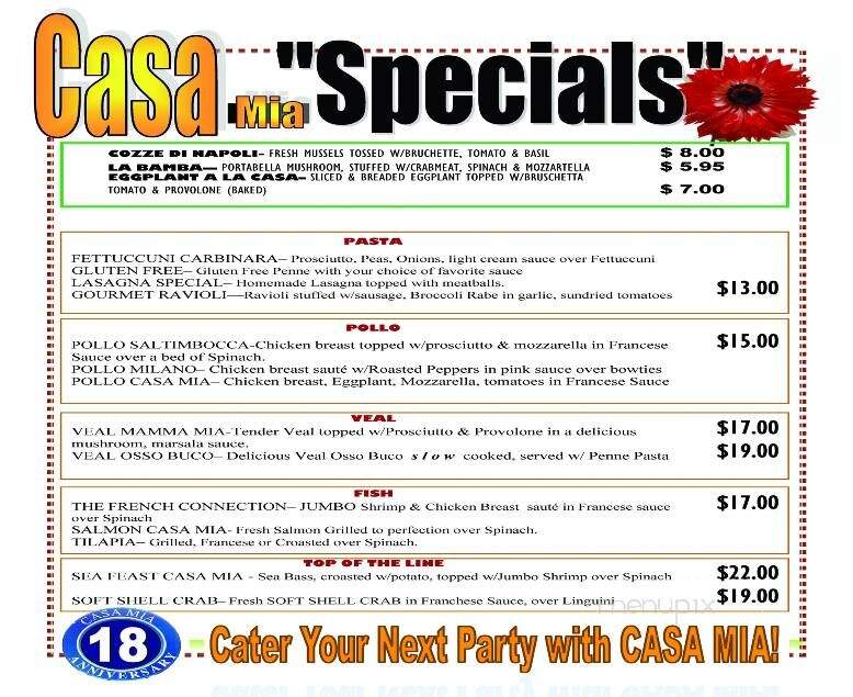 Casa Mia Pizza & Catering - Sparta, NJ