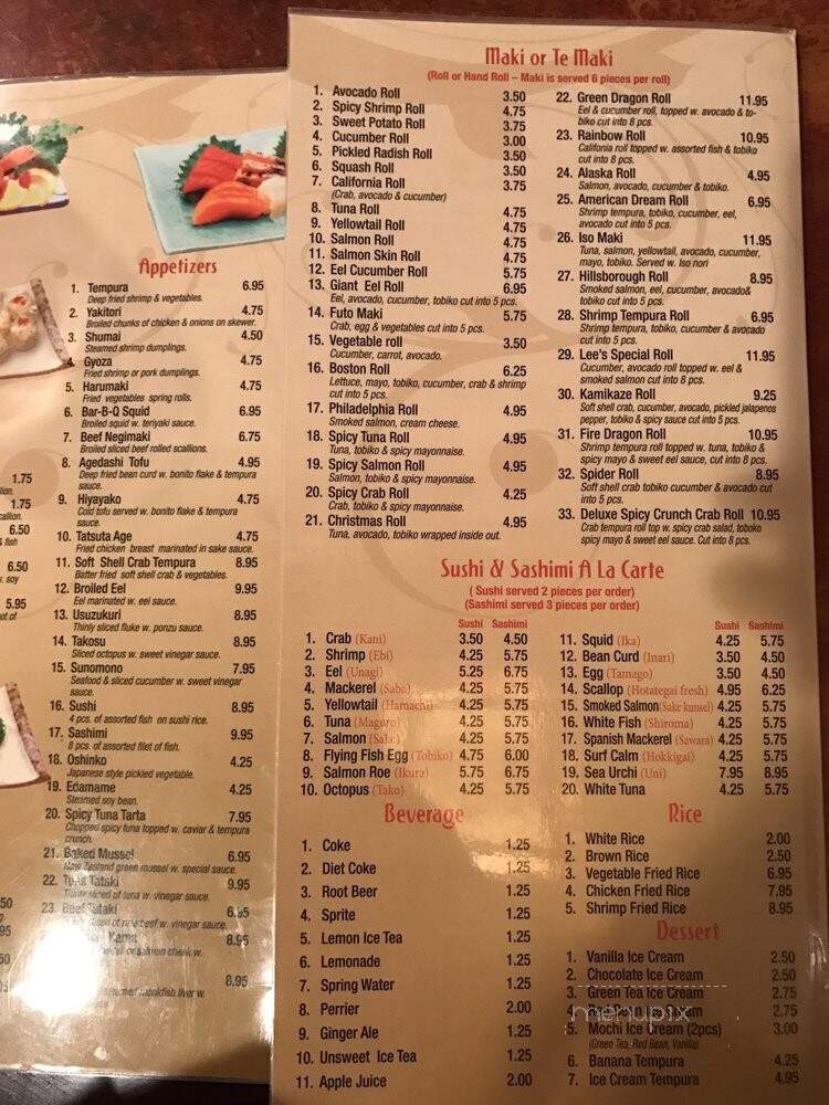 Lee's Sushi - Hillsborough, NJ