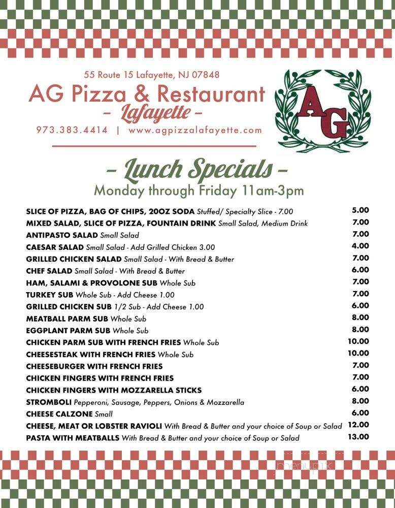 A G Pizza & Restaurant - Lafayette, NJ