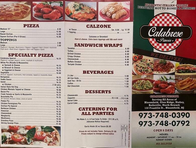 Calabrese Pizzeria & Restaurant - Bloomfield, NJ