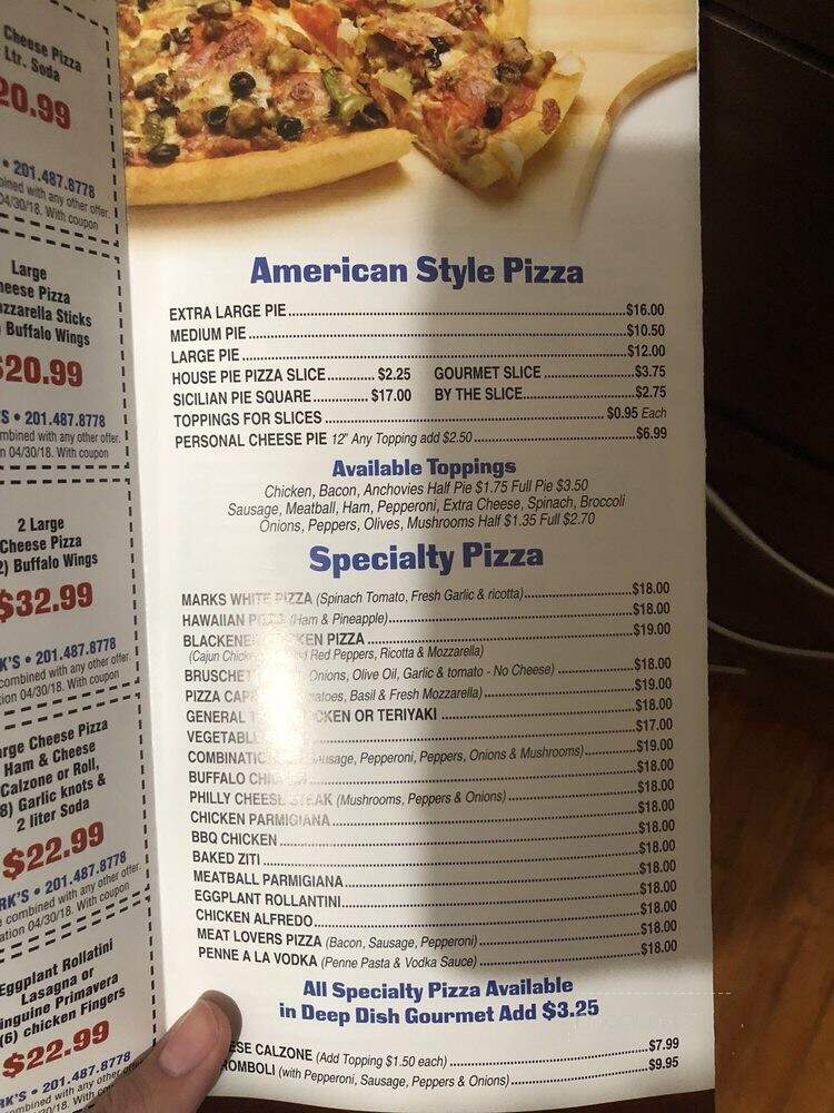 Mark's Pizza & Restaurant - Hackensack, NJ