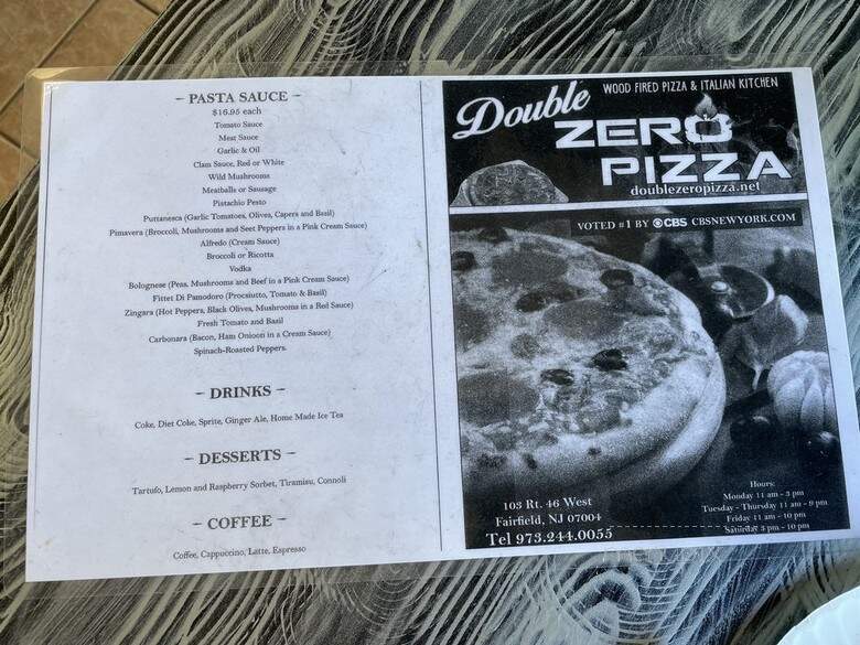 Double Zero Pizza - Fairfield, NJ