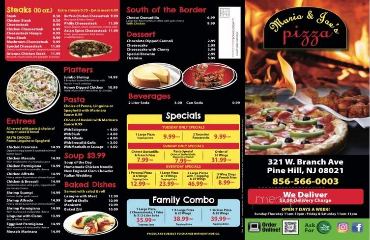 Mario & Joe's Pizzeria - Pine Hill, NJ