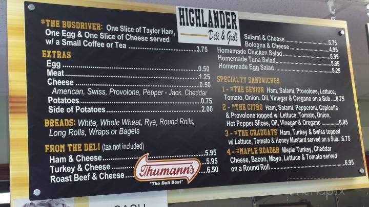 Highlander Deli - West Milford, NJ