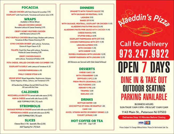 Alaeddin's Pizza - Paterson, NJ