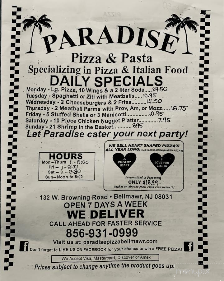 Paradise Pizza & Pasta - Bellmawr, NJ